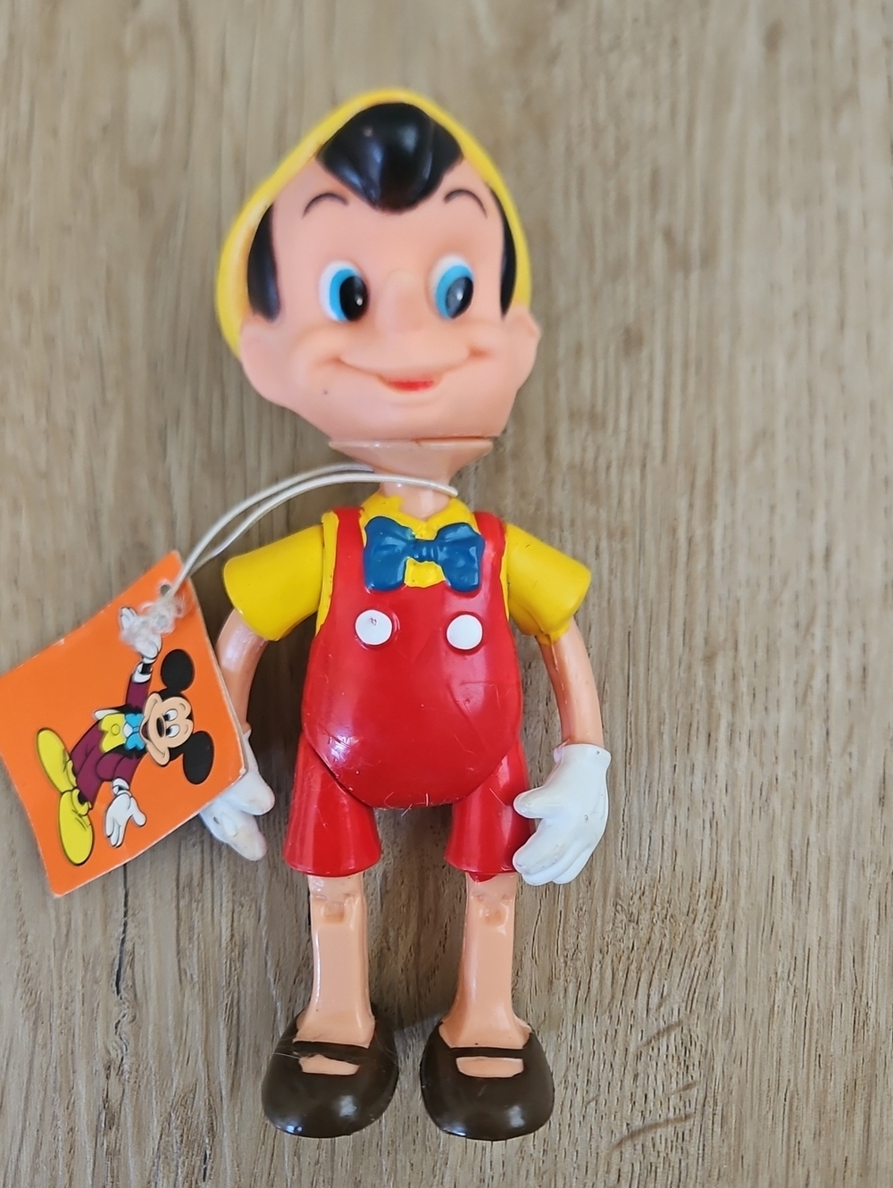Walt Disney Pinocchio Red & Yellow Kids Figurine Toy Vintage